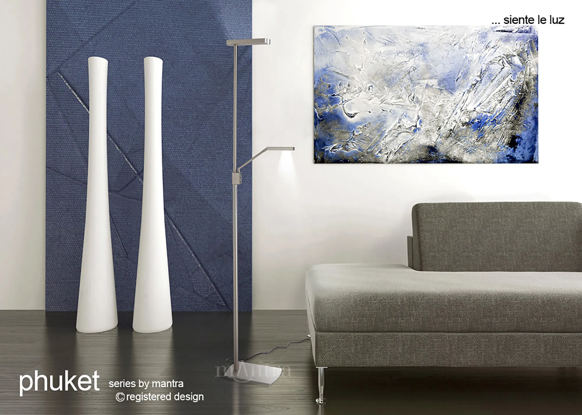 Phuket Satin Nickel Floor Lamps Mantra Mother & Child Phuket Satin Nickel Floor Lamps Mantra Mother & Child